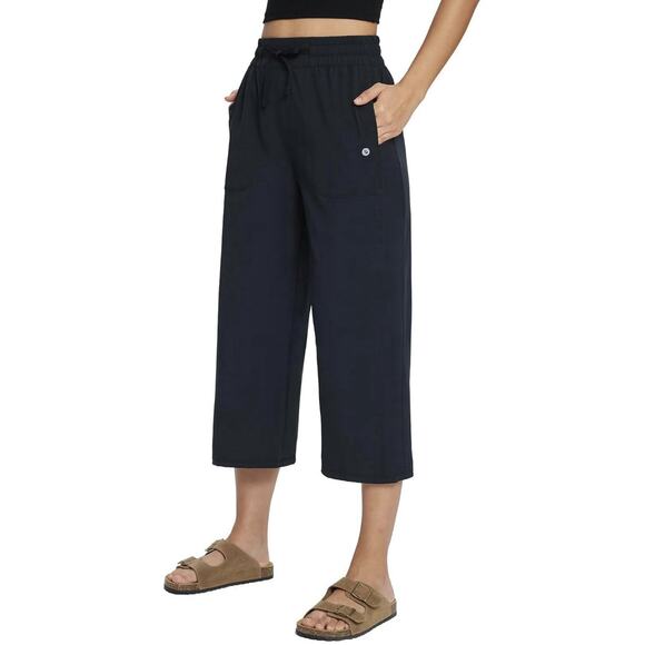 Baleaf Women's S 21" Wide Leg Pants Capris Activewear Pockets Drawstring Walking - Picture 1 of 9